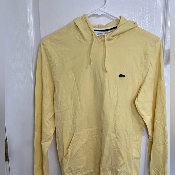 Lacoste Men's Cotton Jersey Hooded T-Shirt small yellow - Picture 5 of 6